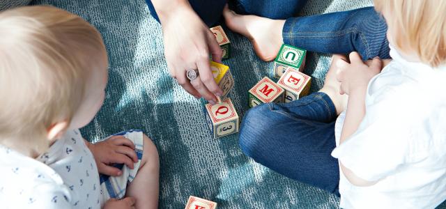 children playing with blocks